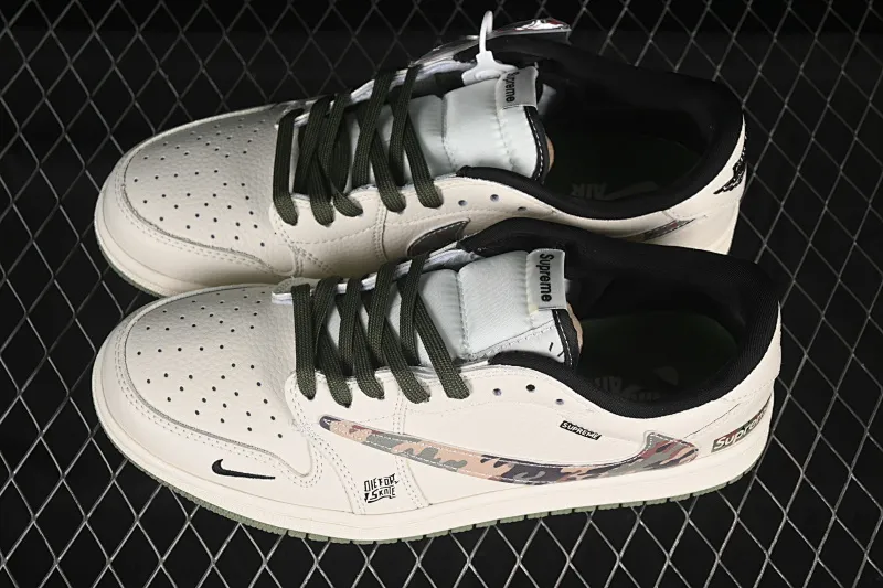 All categories Air Jordan Jordan series basketball shoes Air Jordan 1 Low High-end customized low-top sneakers Travis Scott x Fragment Design x Air Jordan 1 Low OG SP AJ1 Joe 1 Supreme joint camouflage hook low-top cultural casual sneakers XS2024-046